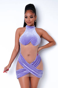 Lavender Cutout Mini Dress