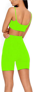 Lime Green Shorts Set