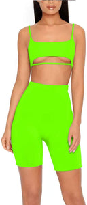 Lime Green Shorts Set
