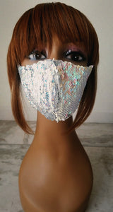 Iridescent Sequin Mask