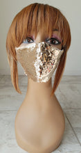 Load image into Gallery viewer, Gold Sequin Mask