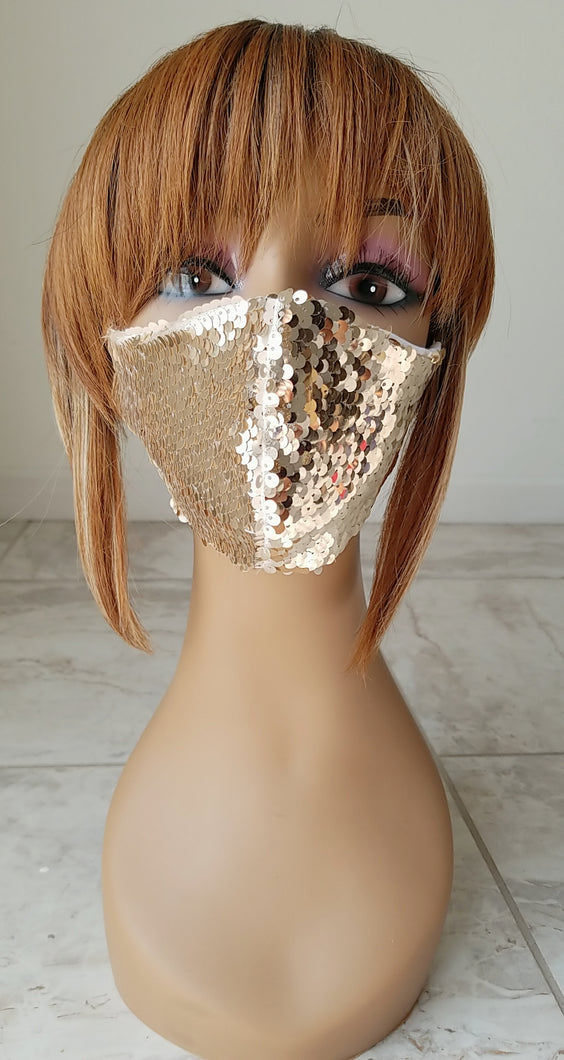 Gold Sequin Mask