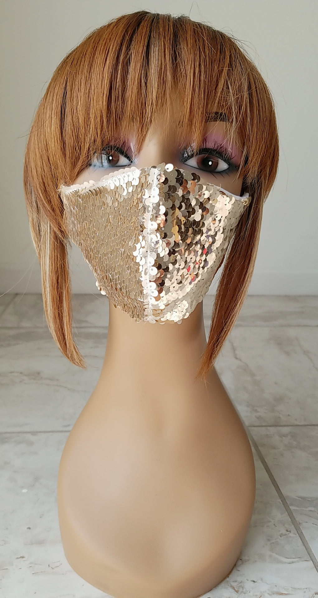 Gold Sequin Mask