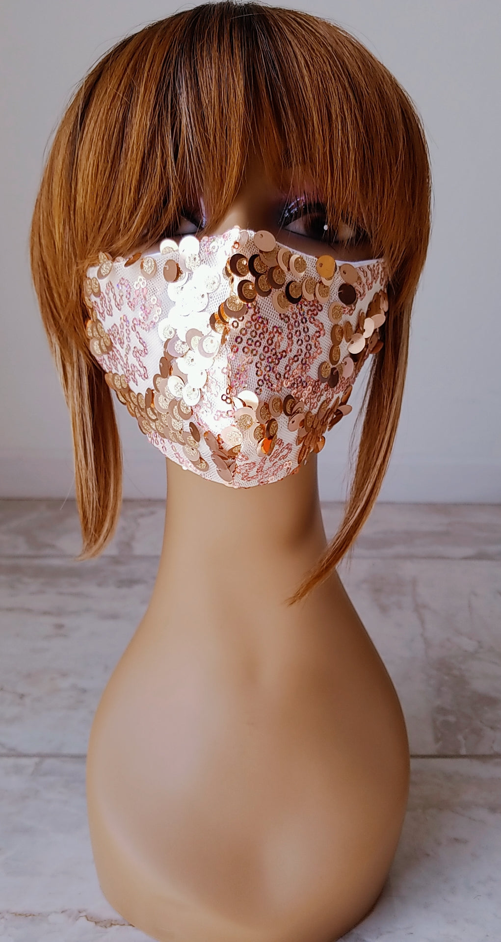 Rose Gold Sequin Mask