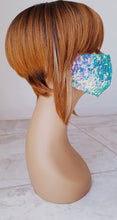 Load image into Gallery viewer, Light Blue Sequin Mask