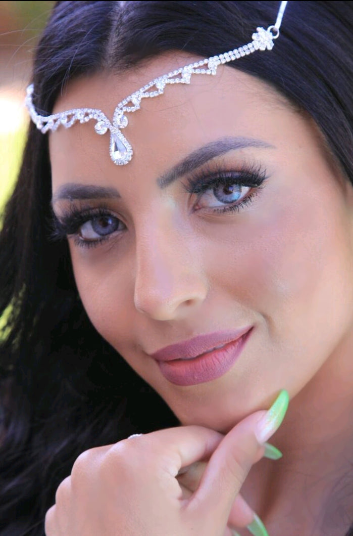 Silver Teardrop Hair Chain