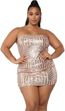 Load image into Gallery viewer, Glitter Tube Mini Plus Size Dress
