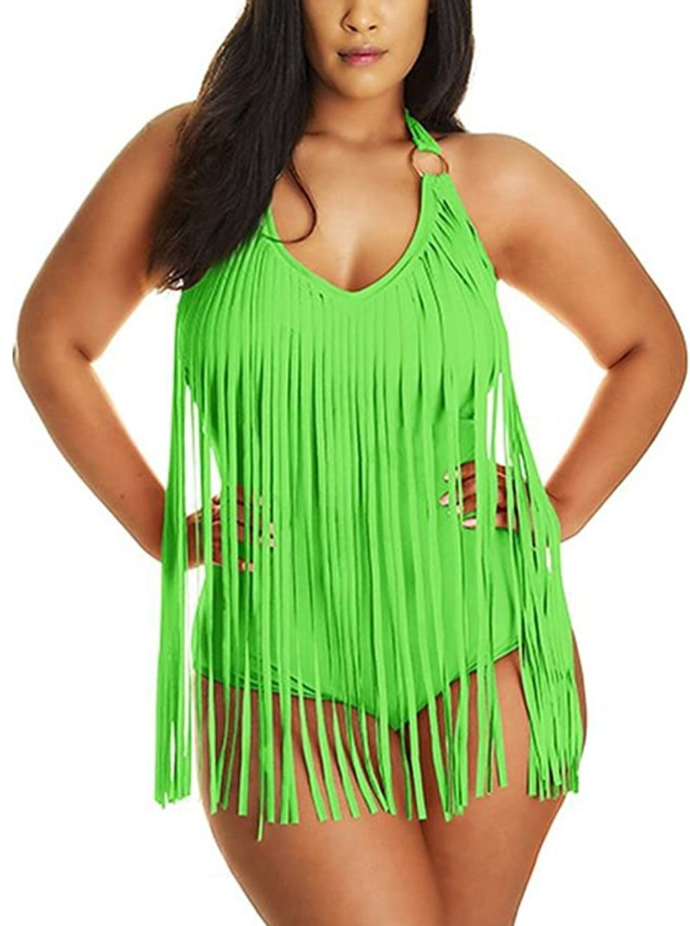 One Piece Fringe Swimsuit